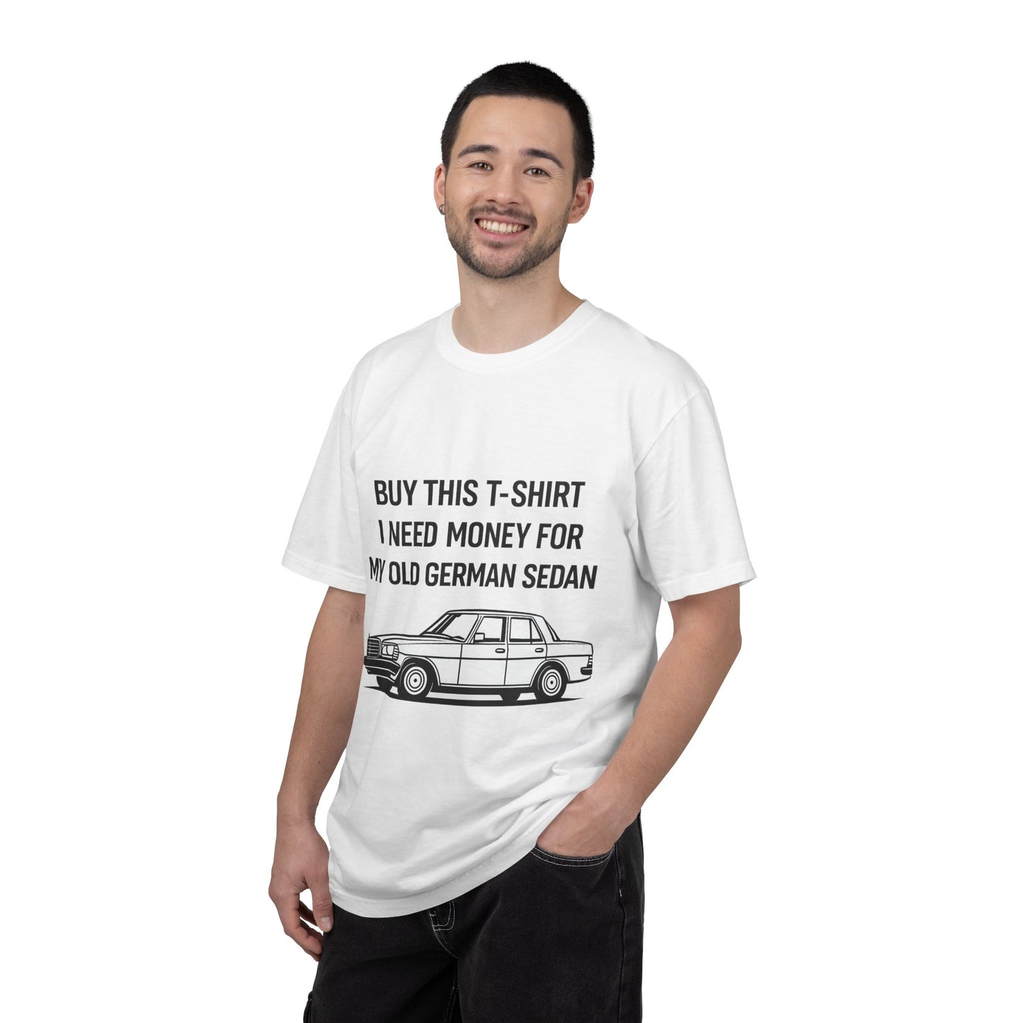 I Need Money for My Old German Sedan T-shirt | Vintage Car Graphic